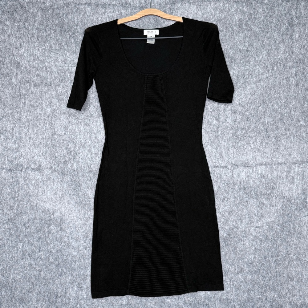 Barneys New York Women's Round Neckline Short Sleeve Bodycon Mini Dress-‎ Sz XS